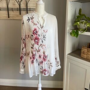 WHBM Floral Blouse